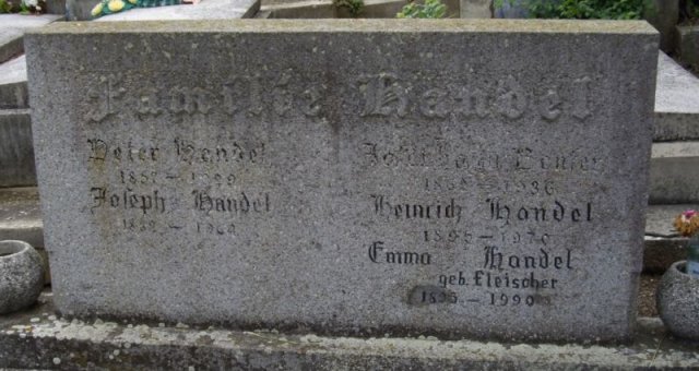 Handel Peter 1857-1929 Bonfert Maria Josefa 1862-1936 Grabstein